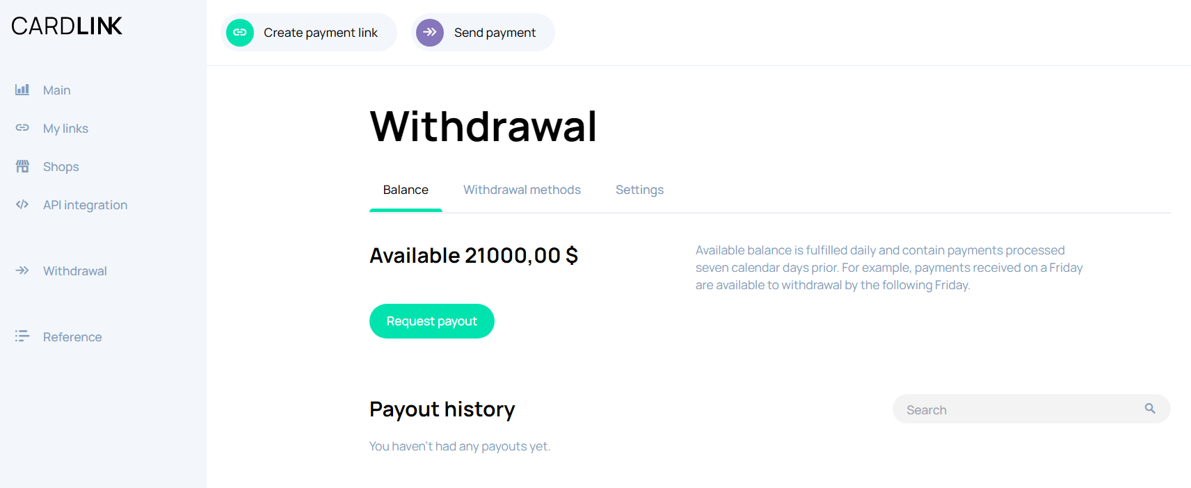 Withdrawal methods